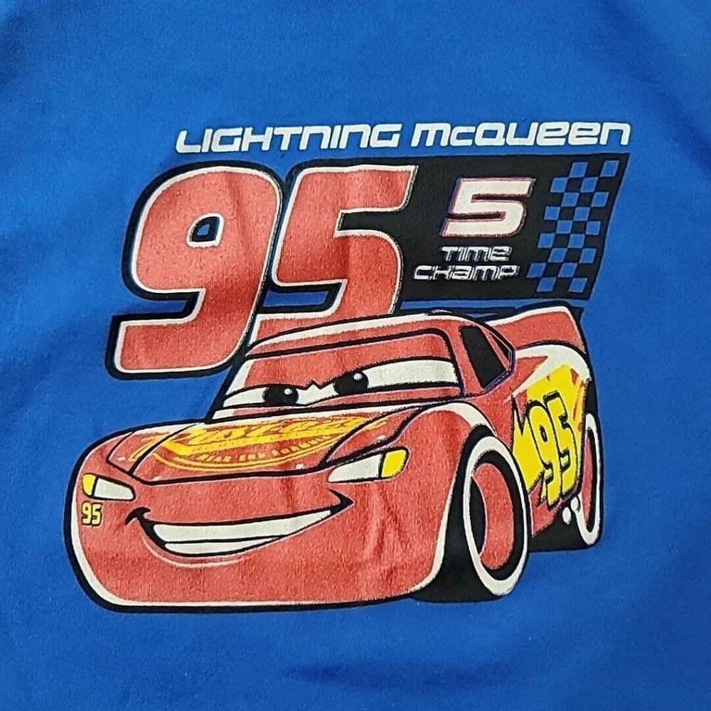 Disney Pixar Cars 3 Lightning McQueen 5 Time Champ Short Sleeve Kids Size 7